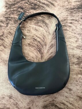 French Connection Black Crescent Shoulder Bag